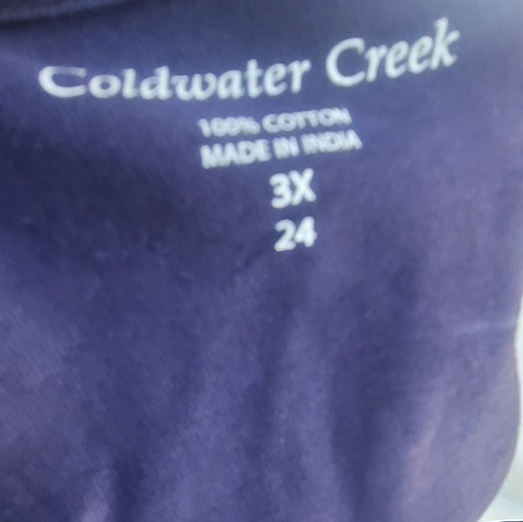 COLDWATER CREEK plus size blue embroidered topper jacket cardigan 3x 24 - Picture 6 of 11